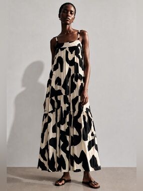 Anthropologie x ABEL THE LABEL Abstract Print Flowy Maxi Dress – M